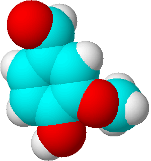 Vanillinmolekül, erstellt mit ChemSketch by ACD