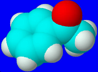 3D-Strukturformel von Acetophenon
